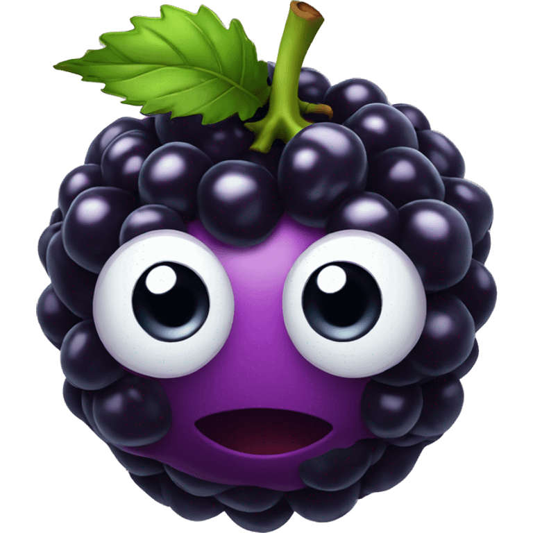 blackberry fruit with surprise face emoji