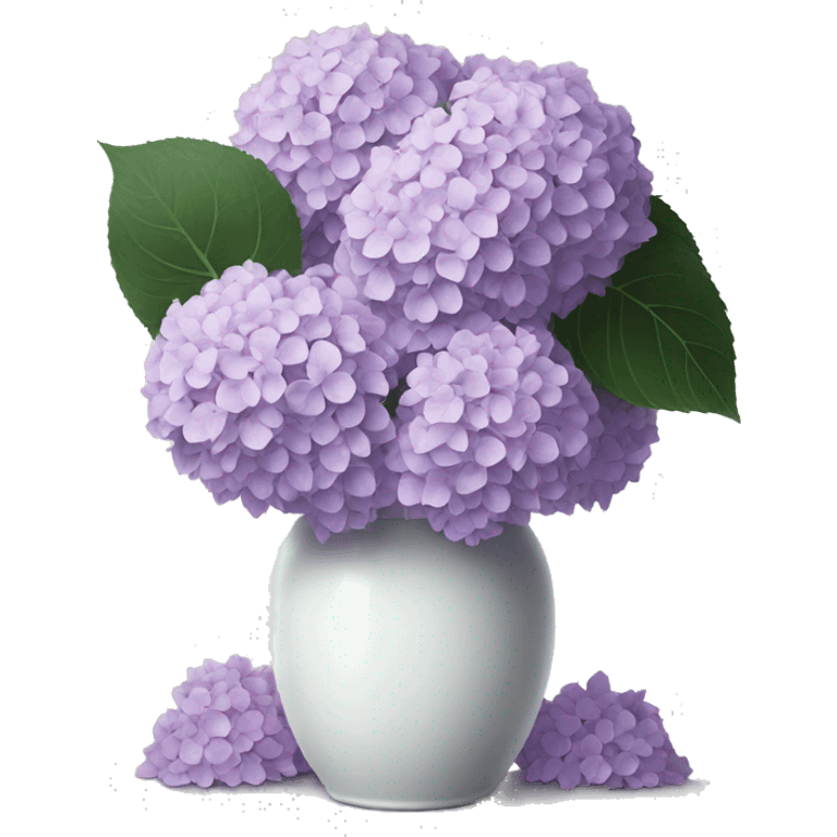 Lilac Hydrangeas in white vase emoji