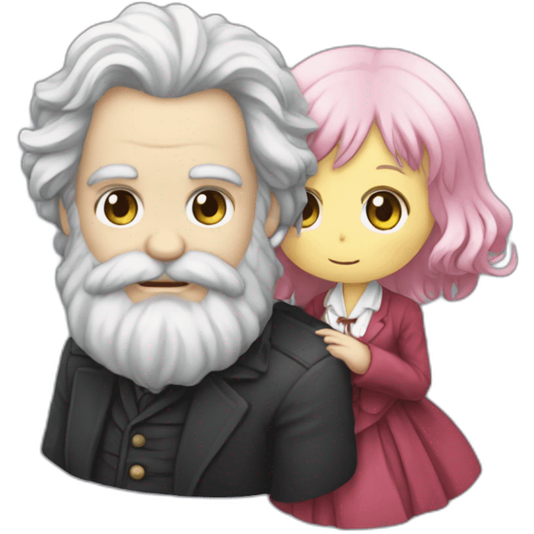 Karl marx holding anime madoka girl emoji