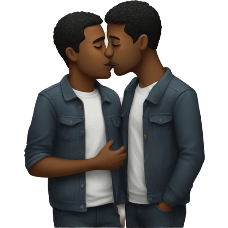 Two guys kissing  emoji