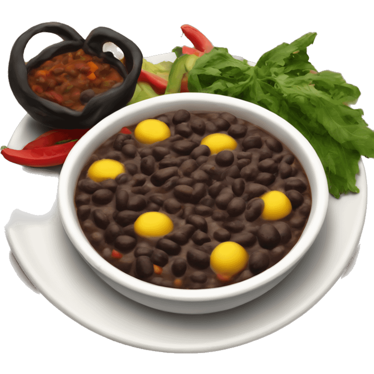 Brazilian black bean stew on a plate emoji