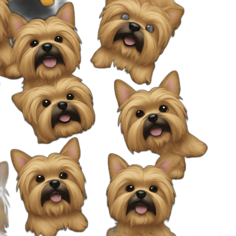 Dog Yorkshire happy black emoji