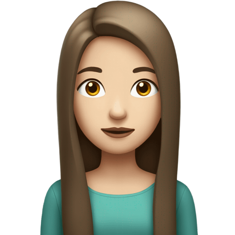 a girl with brown straight and long hair, white skin and a mole above her lip emoji