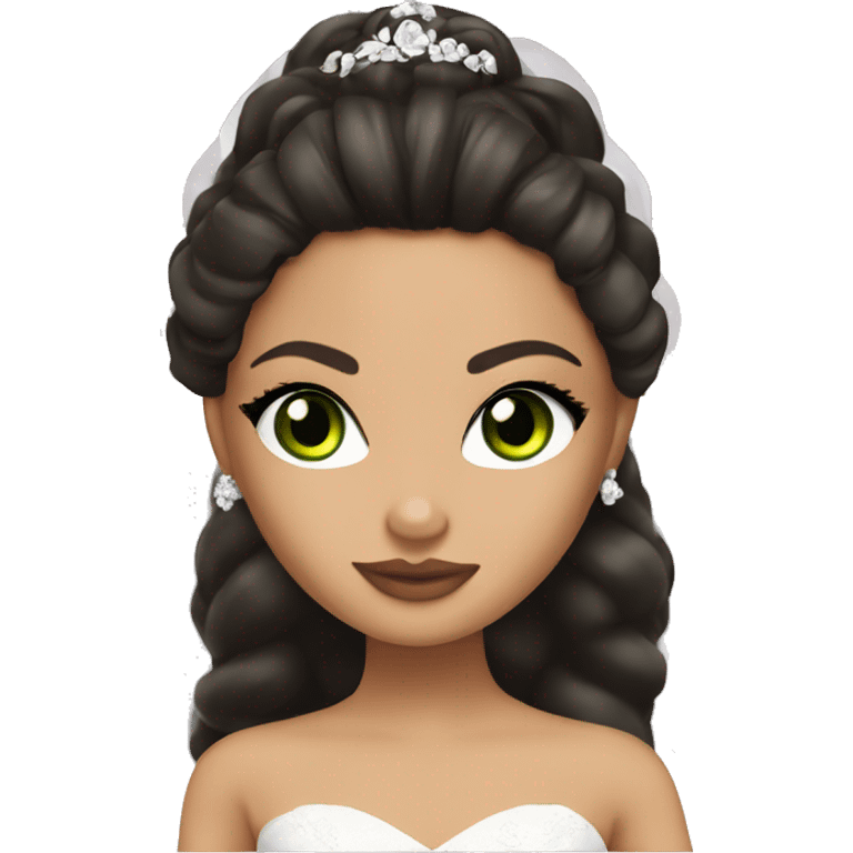 Bratz, bride, brunette  hair, olive skin, green eyes emoji