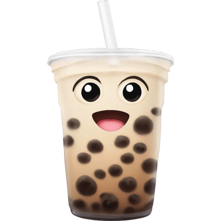 Boba tea with eyes cute  emoji