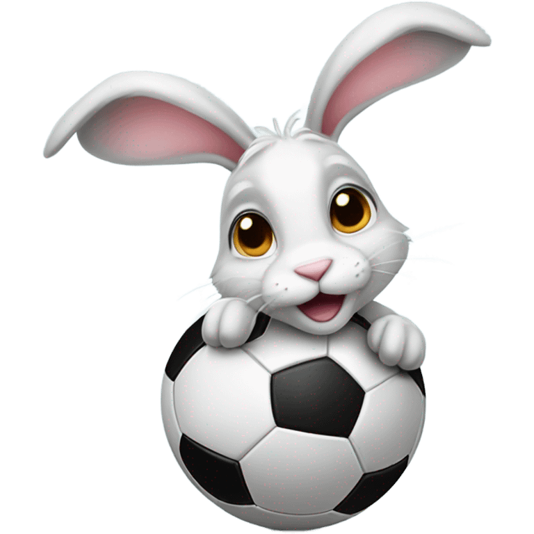 Bunny with soccer ball emoji