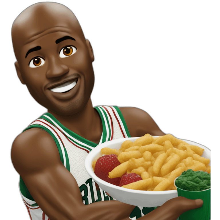 Michael Jordan eating Larry bird emoji