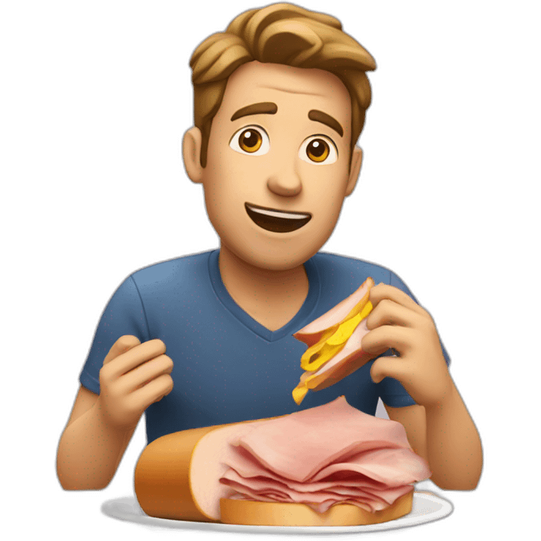 man eating ham sandwich emoji