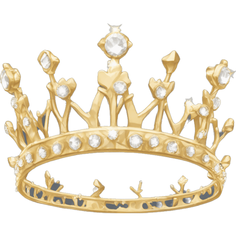 dainty gold crown crystal tiara  adand emoji