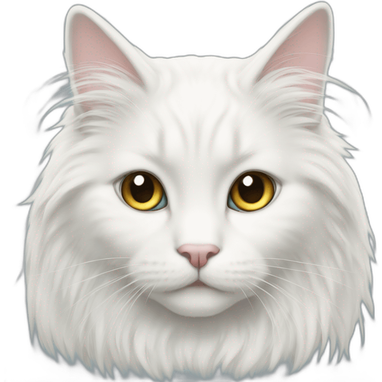 white longhair cat angel emoji