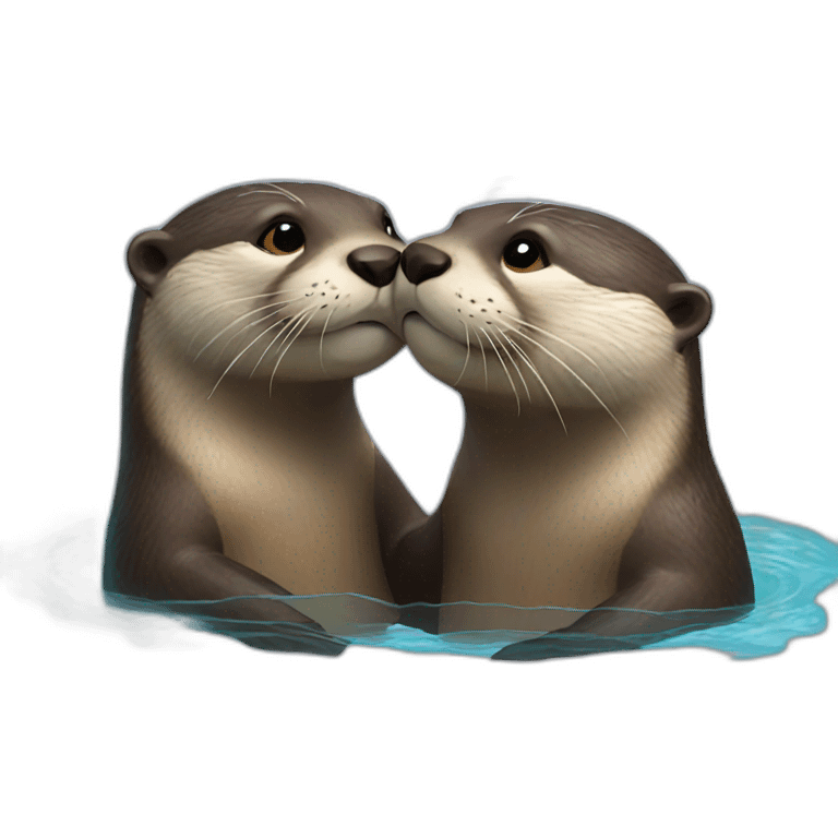 Otter kiss emoji