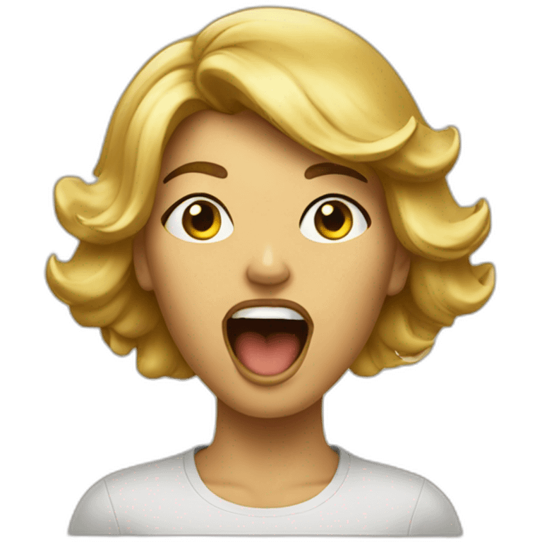 woman speaking loudly gold shirt emoji