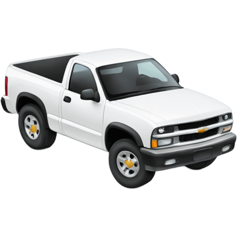 white chevy s10 truck emoji