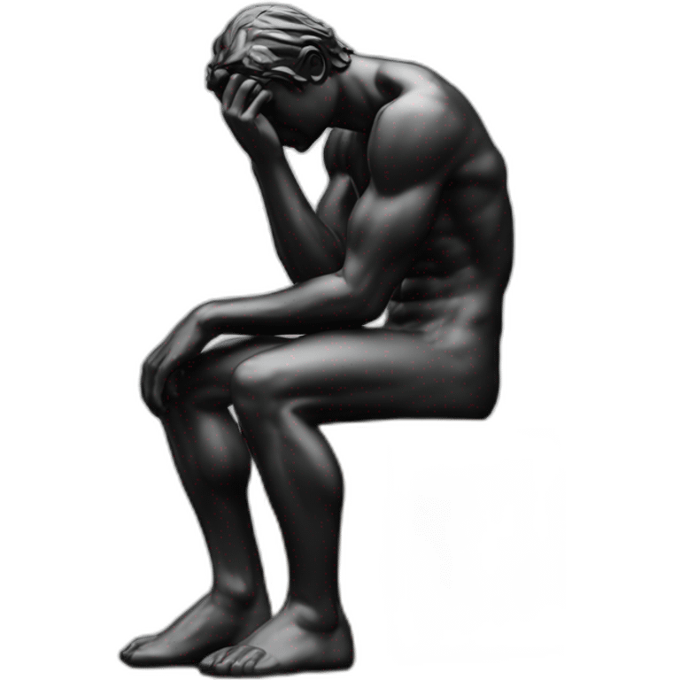 the thinker sitting on a block emoji