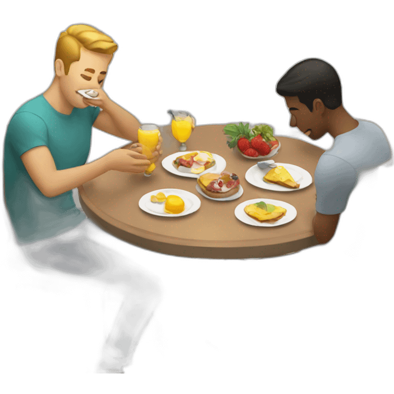 gay men eating brunch emoji