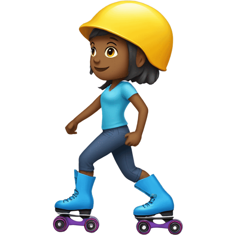 girl in helmet with skates emoji