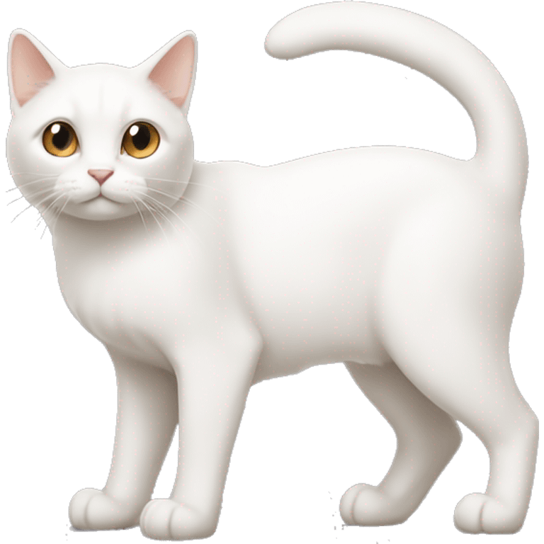 White cat with tan ears and tail emoji