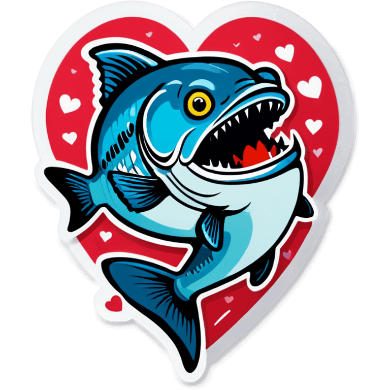 Fishing valentines emoji