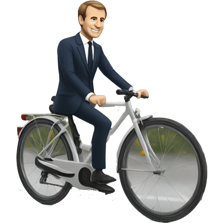 Macron sur un vélo  emoji