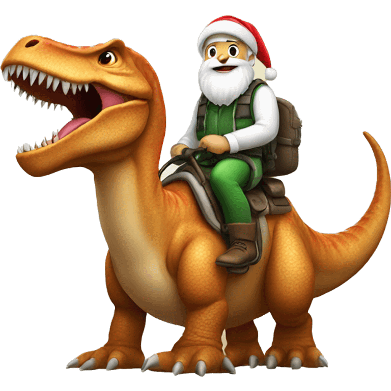 santa riding a dinosaur  emoji