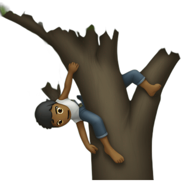 Black people climbing a tree emoji