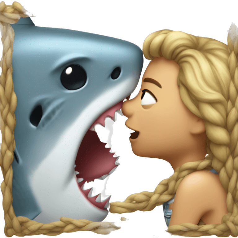 Shark kiss love emoji