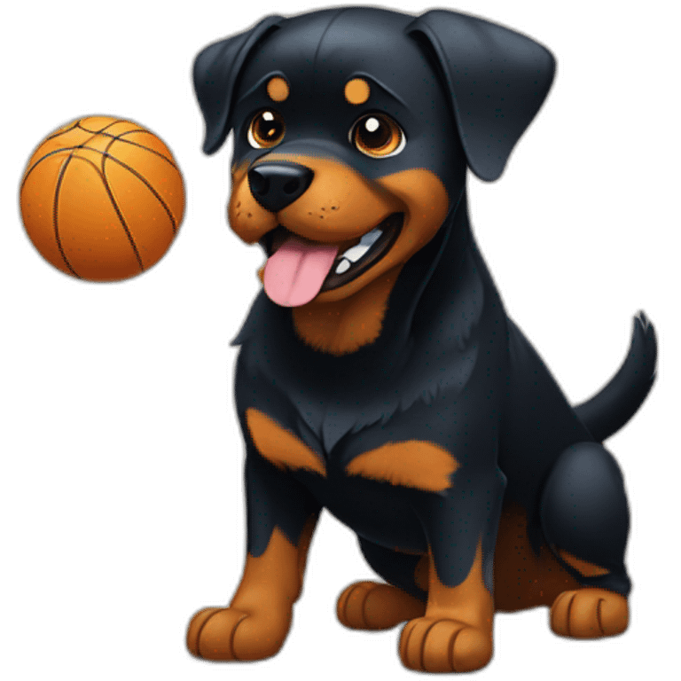 Rottweiler play with ball emoji