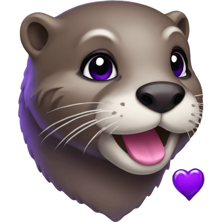 Otter with purple heart emoji