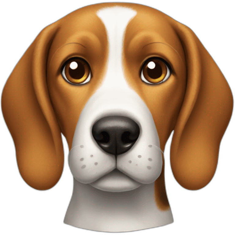 A beagle with a spot on its nose. emoji