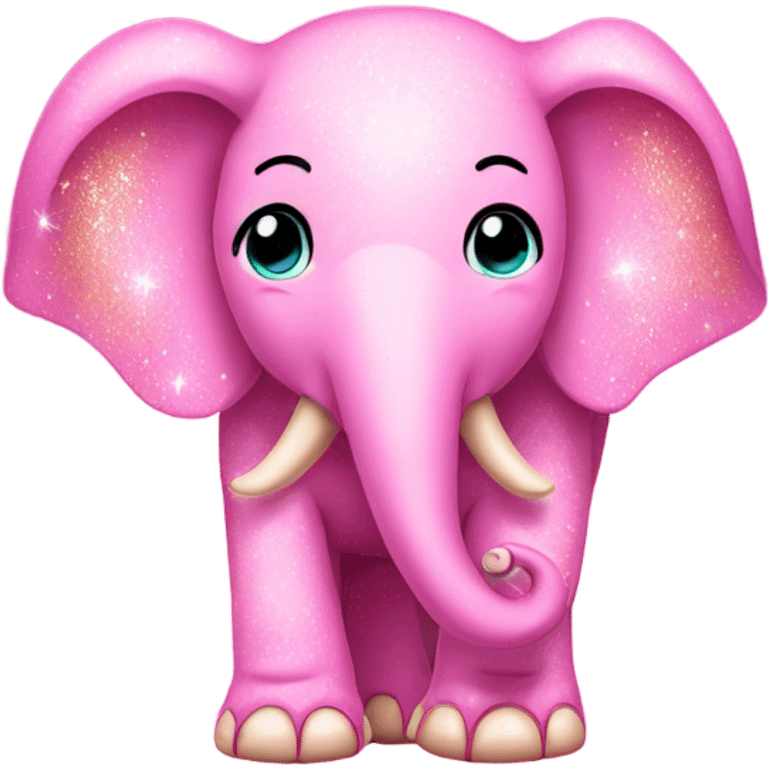 Pink elephant with glitter  emoji