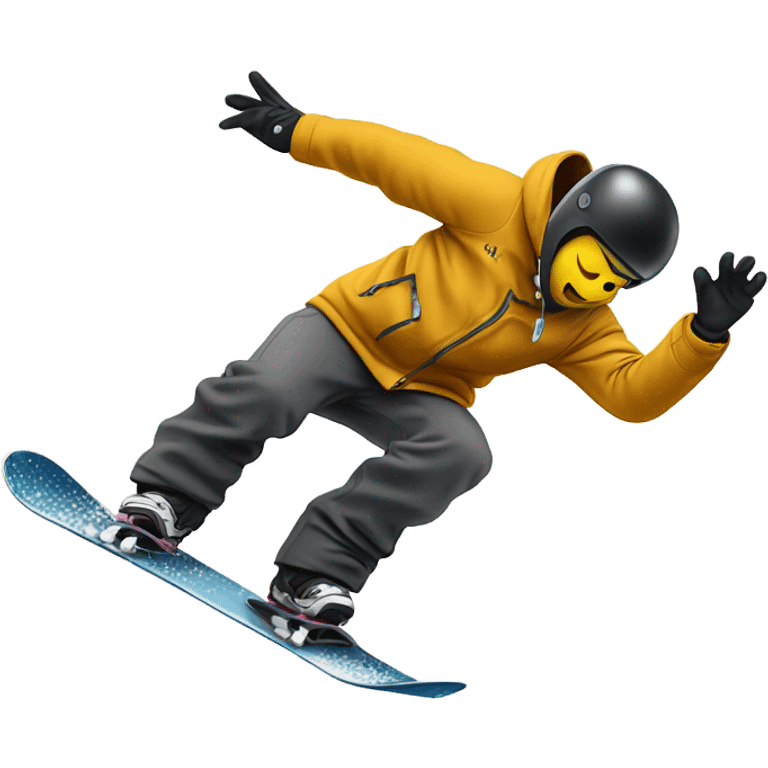 snowboarder falling headfirst on a rail emoji