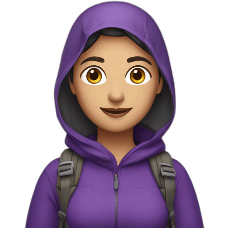 Armenian women in purple clothing with the rucksack emoji