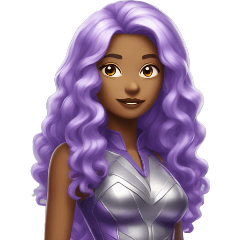 dc comics starfire glowing hair purple and silver outfit emoji