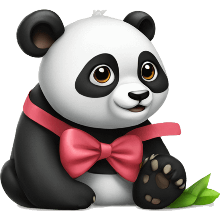 Panda with bow emoji