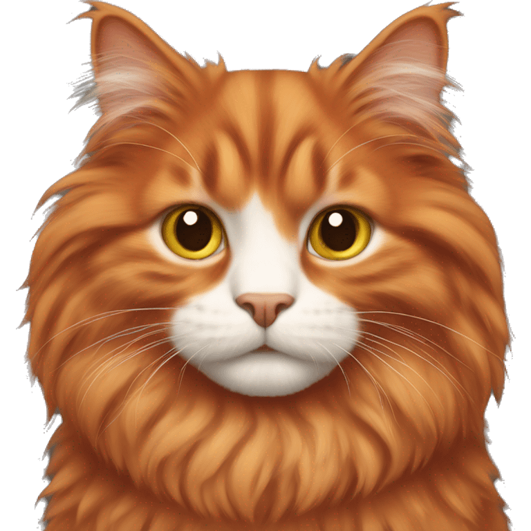 Red longhair fluffy cat emoji