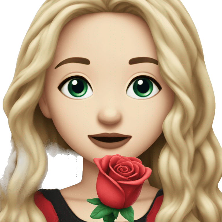 Sabrina carpenter holding a rose toy emoji