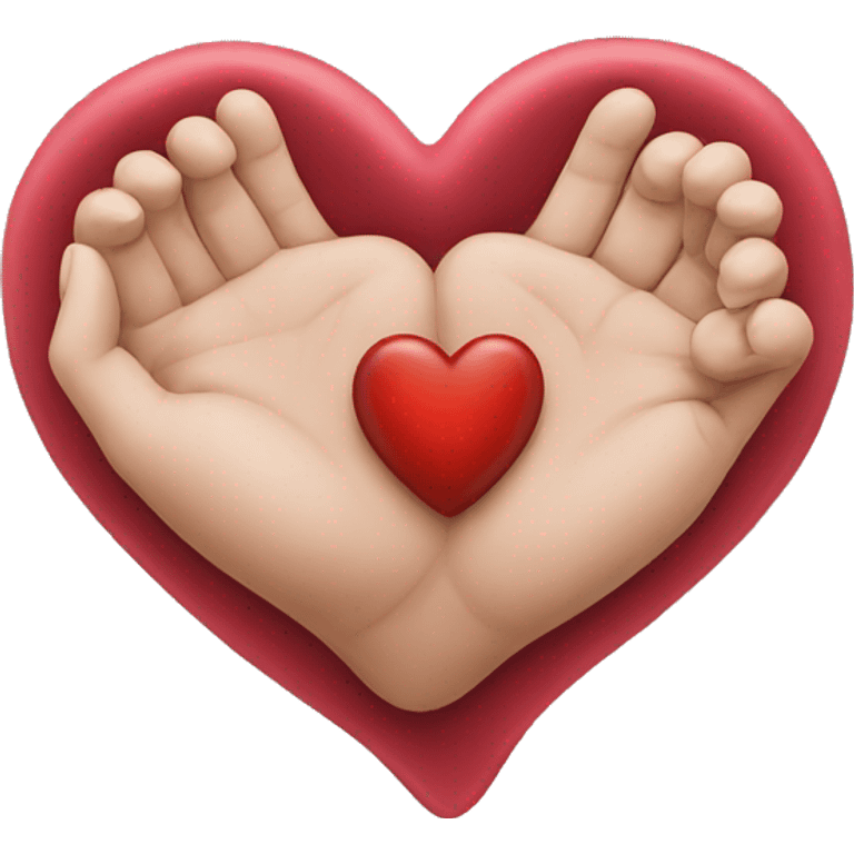 Heart made with hand with heart inside emoji