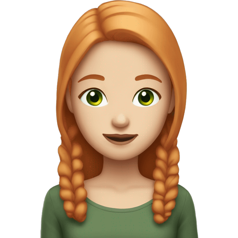 Beautiful girl with straight ginger hair and green eyes emoji