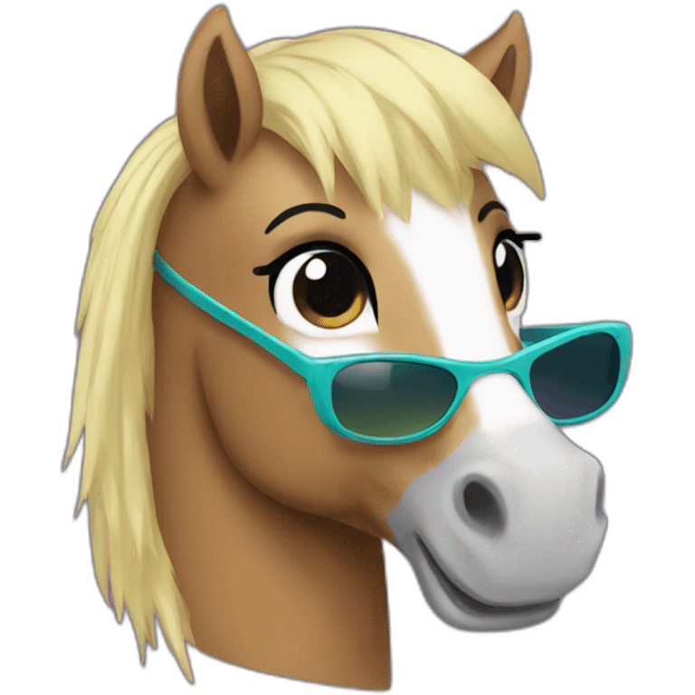 pony with sunglasses emoji