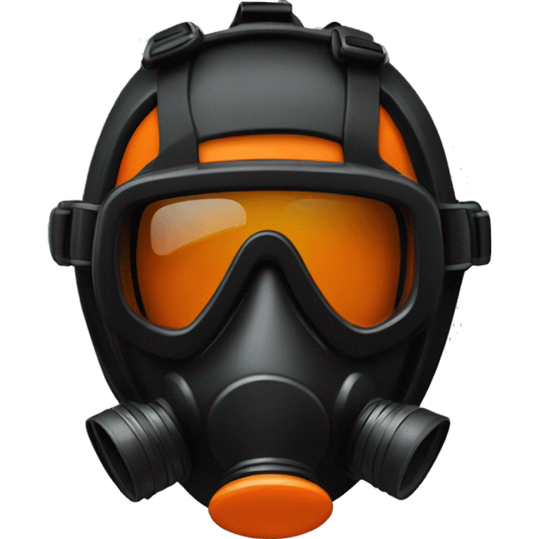 Black and organge scuba mask emoji