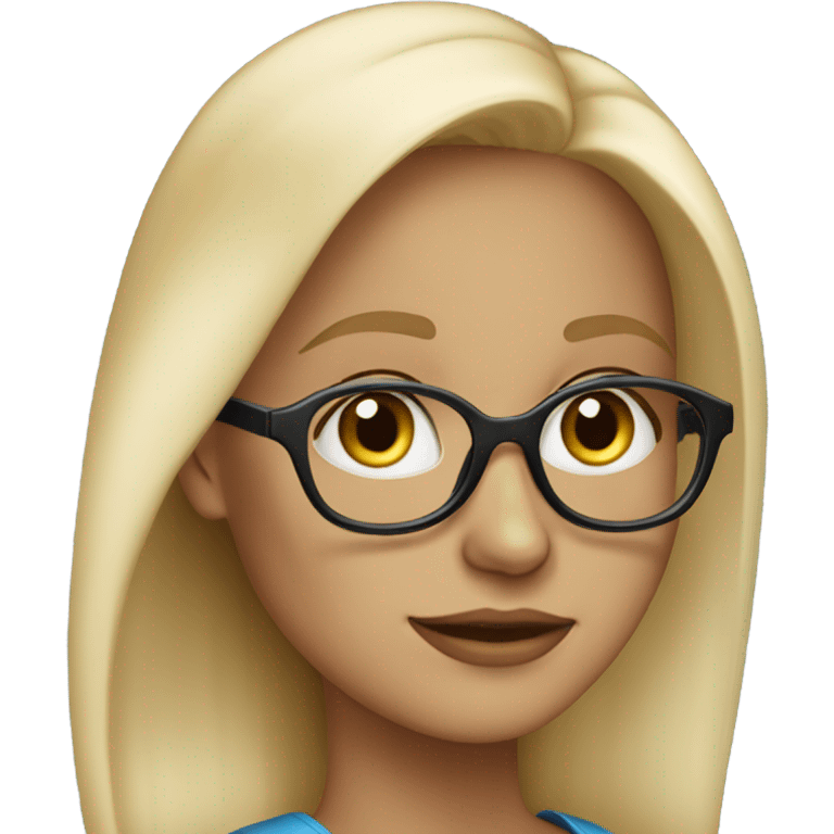 Beautiful blonde woman, blue eyes, wearing glasses - SIDE PROFILE  emoji