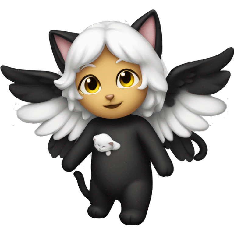 Angel black cat emoji