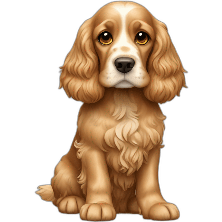 Dog-golden-english-cocker-spaniel-full-body emoji