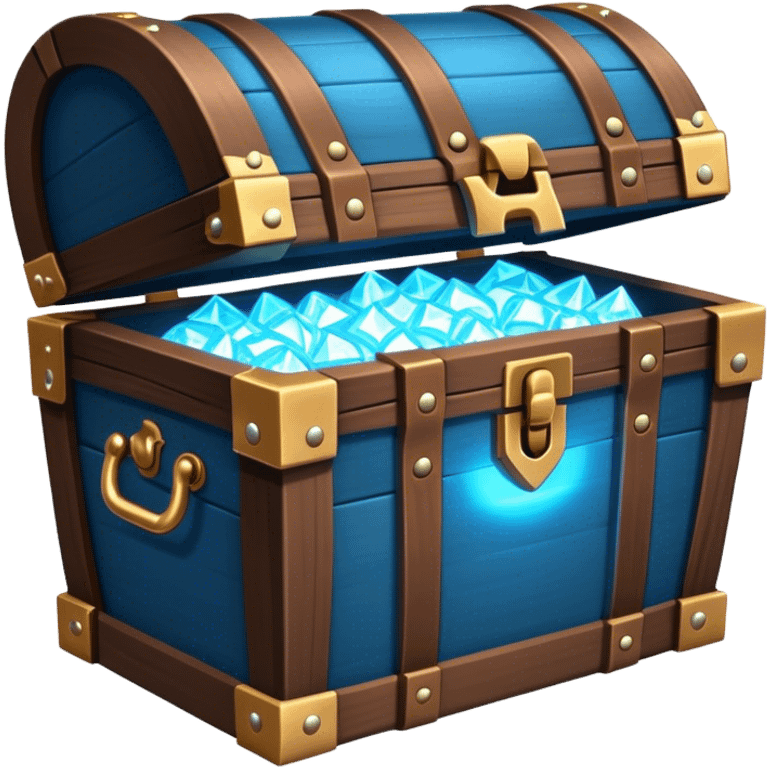 open treasure chest glowing blue light emoji