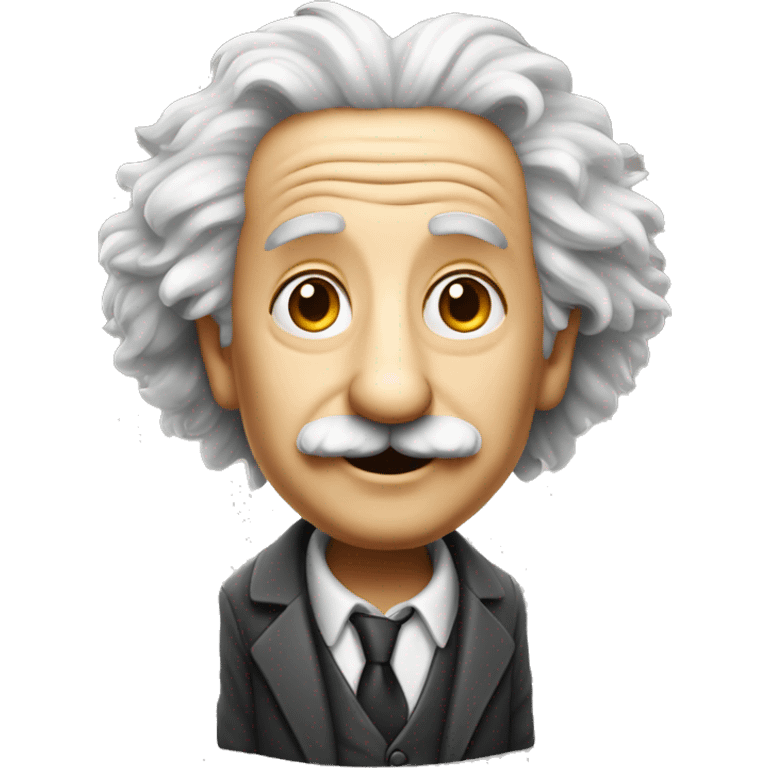 smart and friendly looking Einstein full body emoji