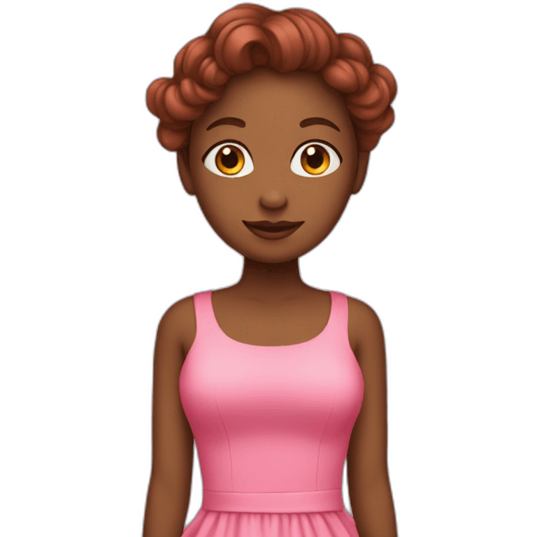 a redgirl wearing a pink dress emoji