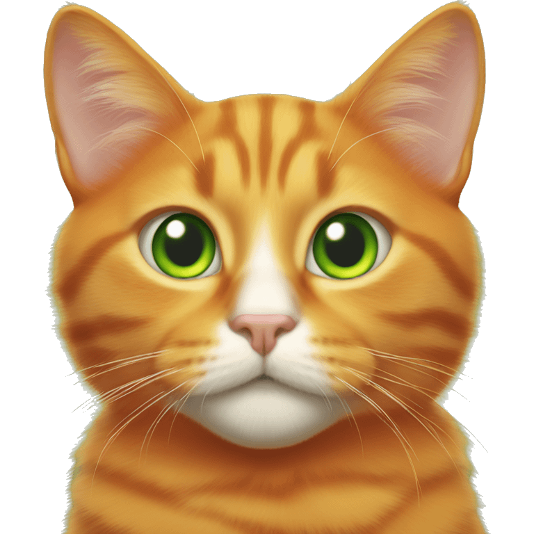 Orange cat green eyes  emoji