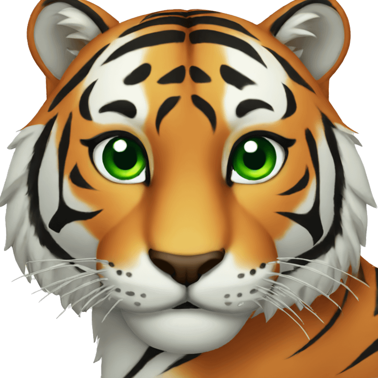 Tiger with green eyes emoji