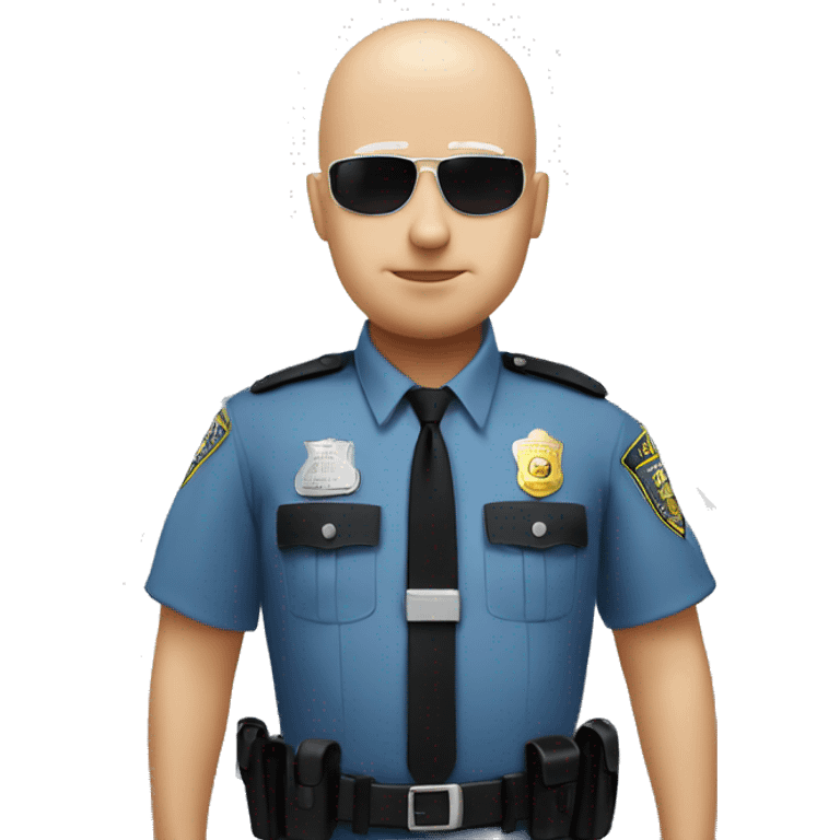 A White Police man bald with Big ANGEL WINGS emoji