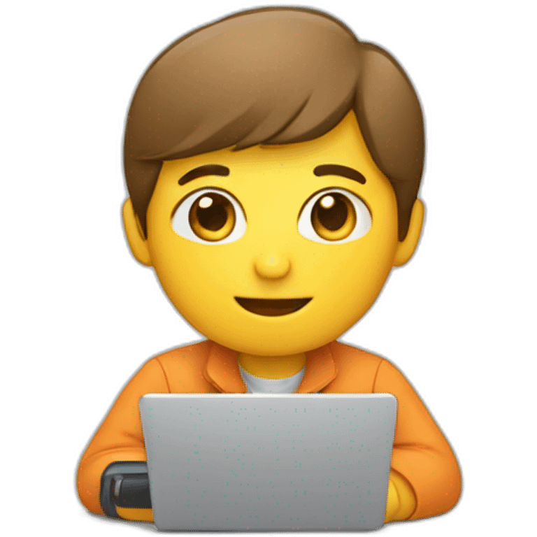 cute programmer on his laptop  emoji